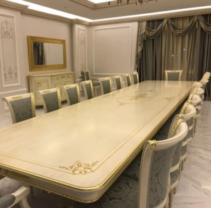 large custom dining room table and chairs imported from Italy- dining tables that seat 14 or more people